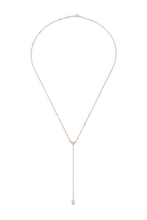 18-Karat Rose Gold Lariat Diamond Necklace