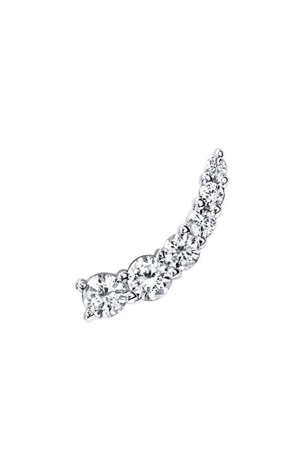 18-Karat White Gold Floating Earring Left Side