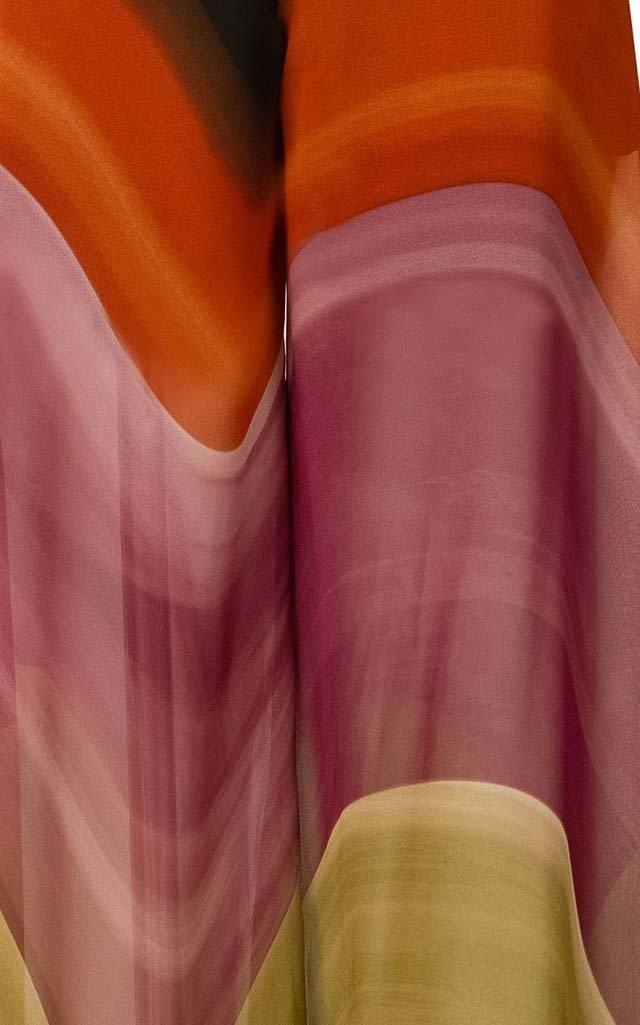 Benedetto Abstract-Print Chiffon Wide-Leg Pants