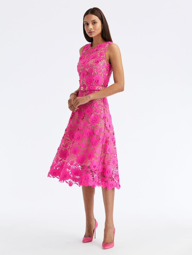 Water Lily Guipure Lace Dress