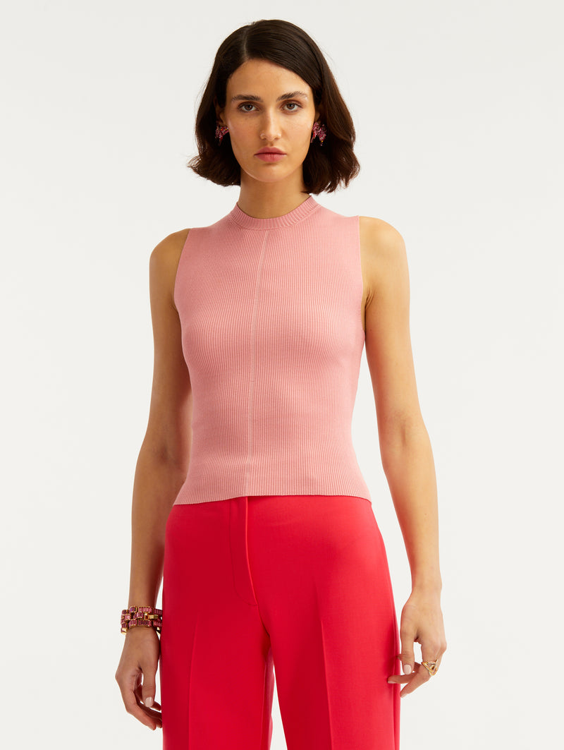 Ribbed Silk Blend Tank