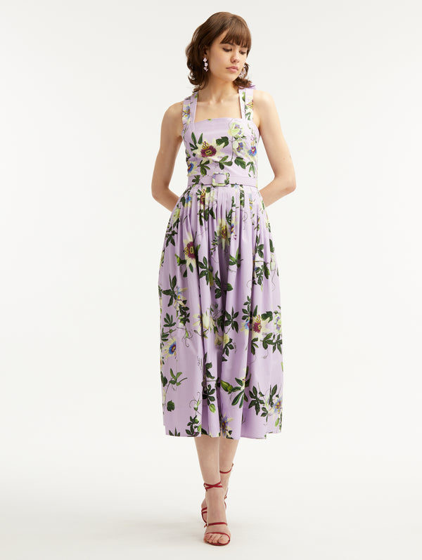 Passionfruit Flower Cotton Tank Dress