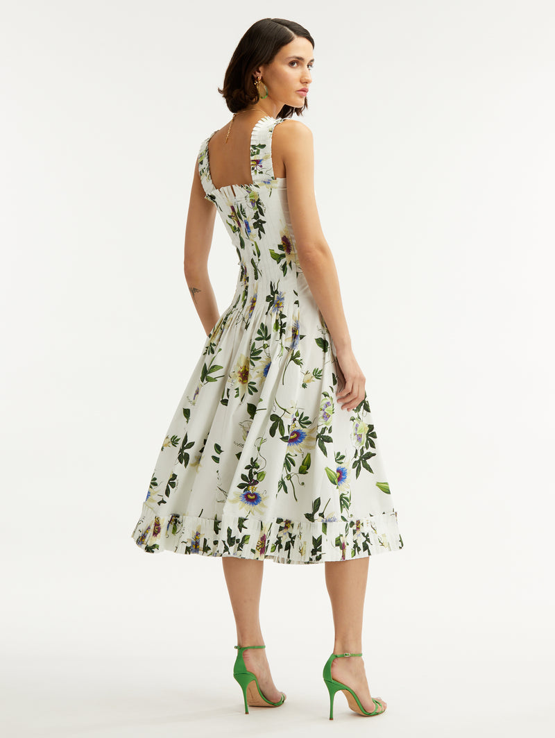 Passionfruit Flower Cotton Tank Dress