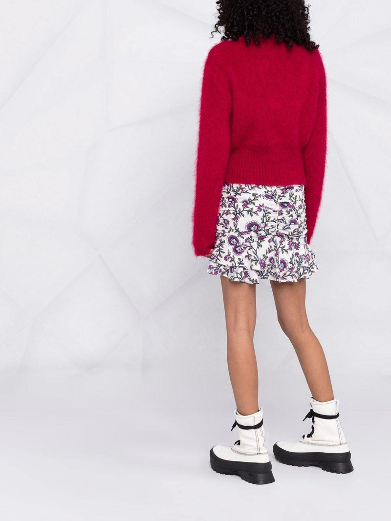 Milendi Print Ruffled Mini Skirt