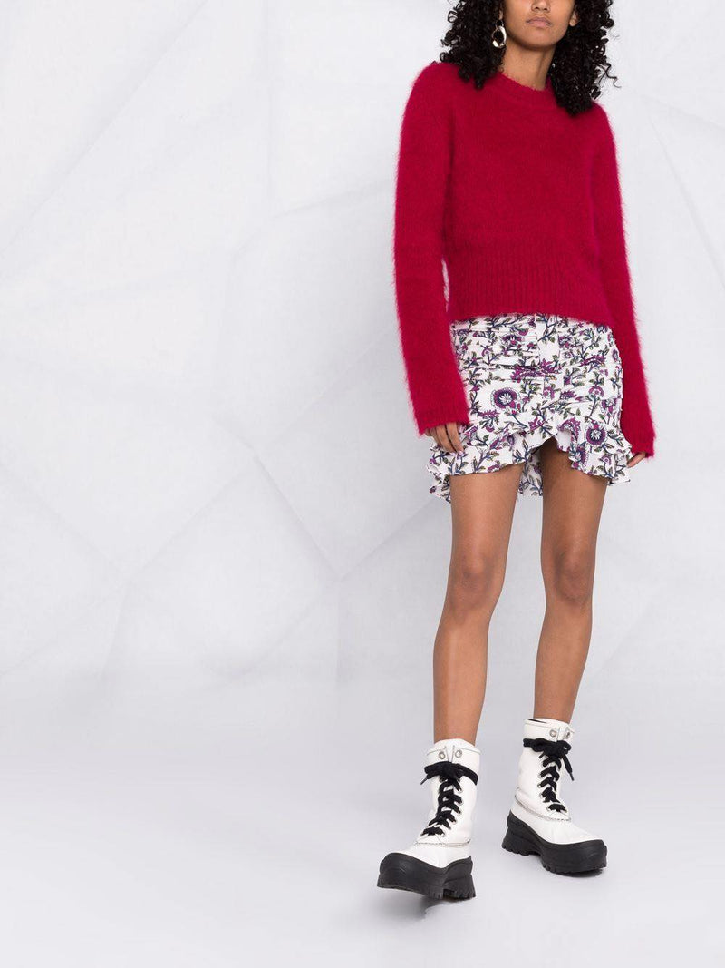 Milendi Print Ruffled Mini Skirt