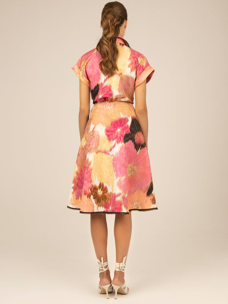 Paloma Floral Jacquard Wrap Dress