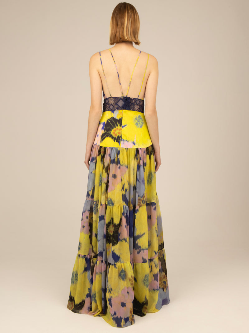 Lilibeth Floral Silk Maxi Dress