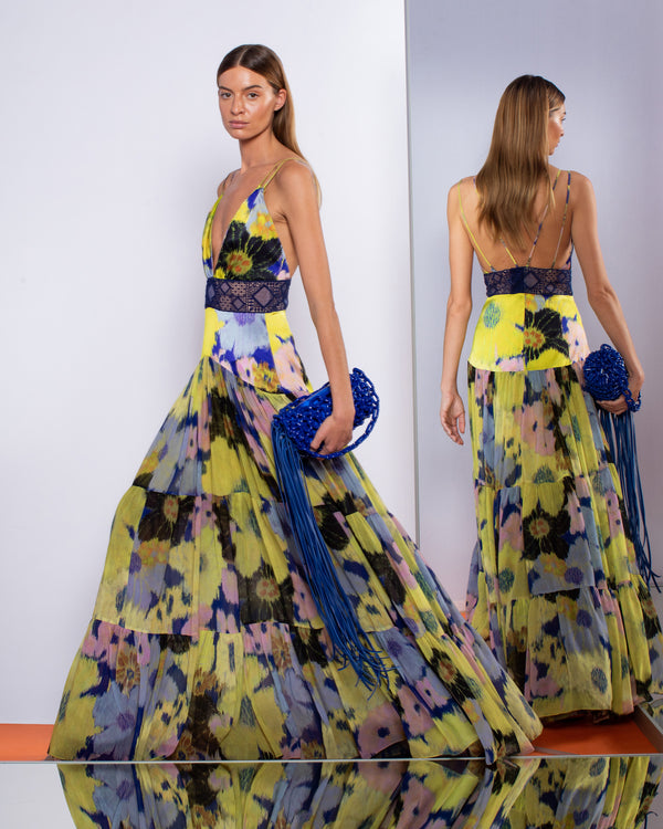 Lilibeth Floral Silk Maxi Dress