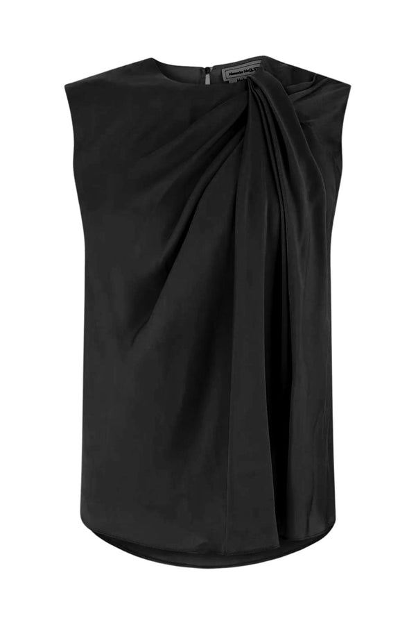 Satin Twist Detail Sleeveless Top