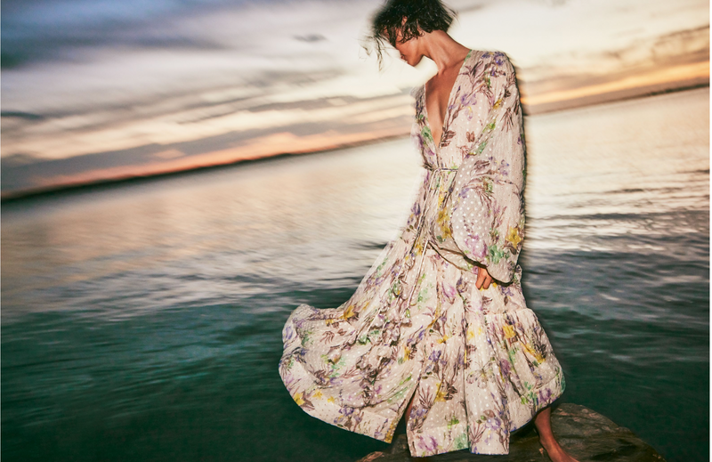 Lake floral burnout deals dress