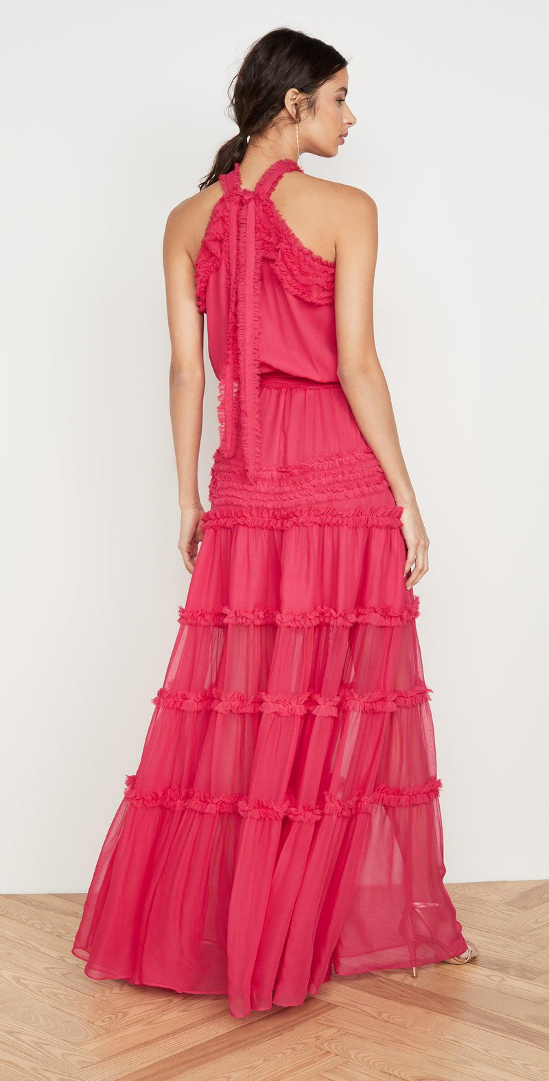 Silk Halter-Neck Maxi Dress
