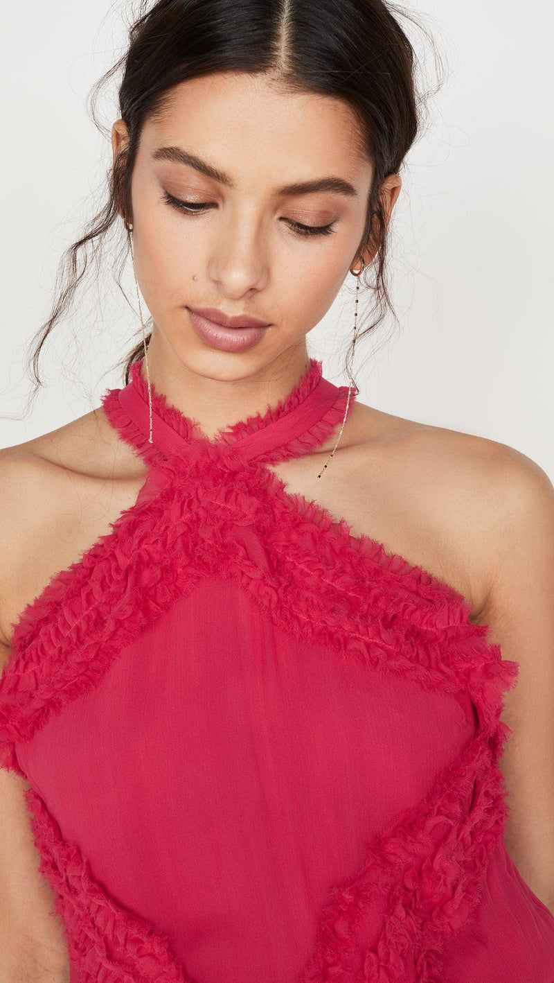 Silk Halter-Neck Maxi Dress