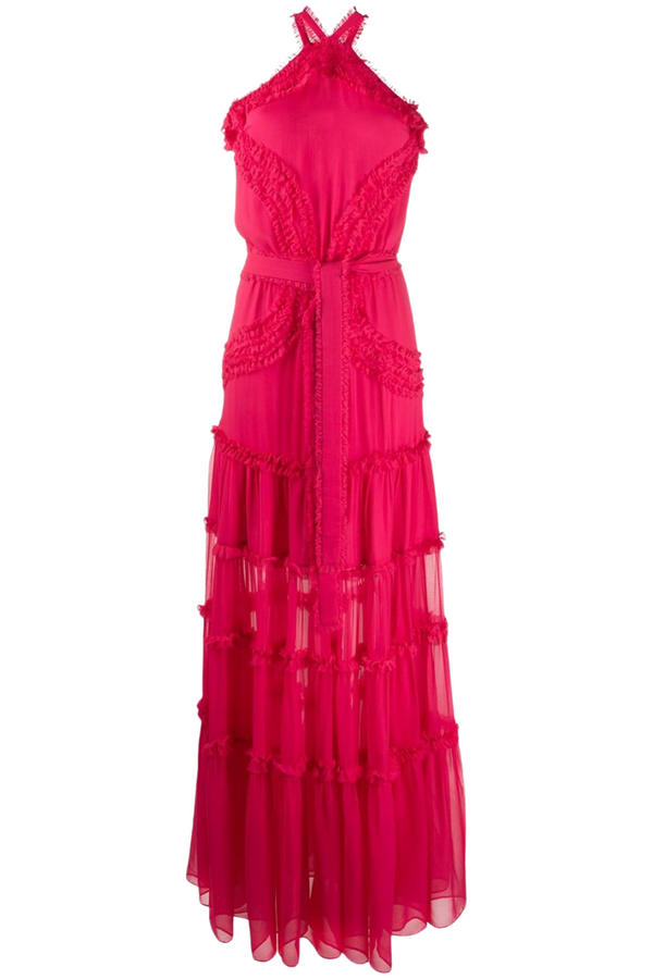 Silk Halter-Neck Maxi Dress