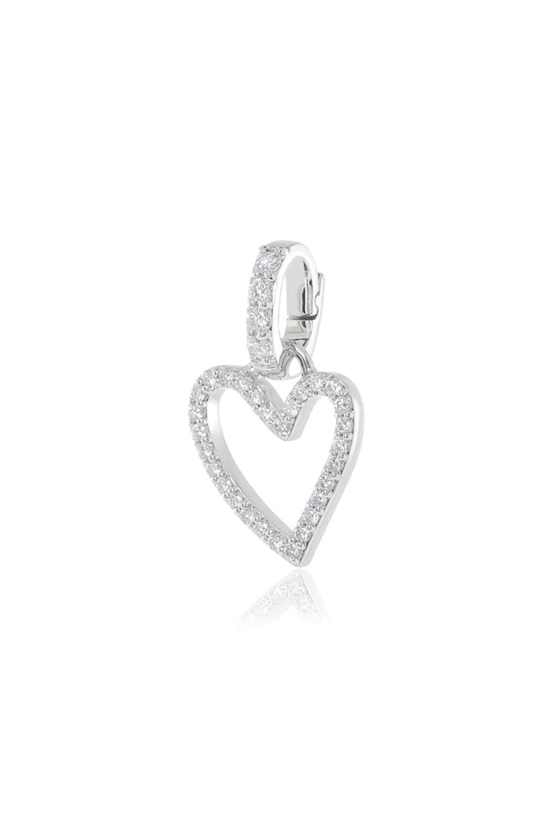 Heart Charm White Diamond