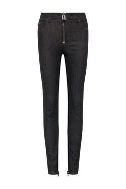 Exposed Zipper Slim Fit Jeans