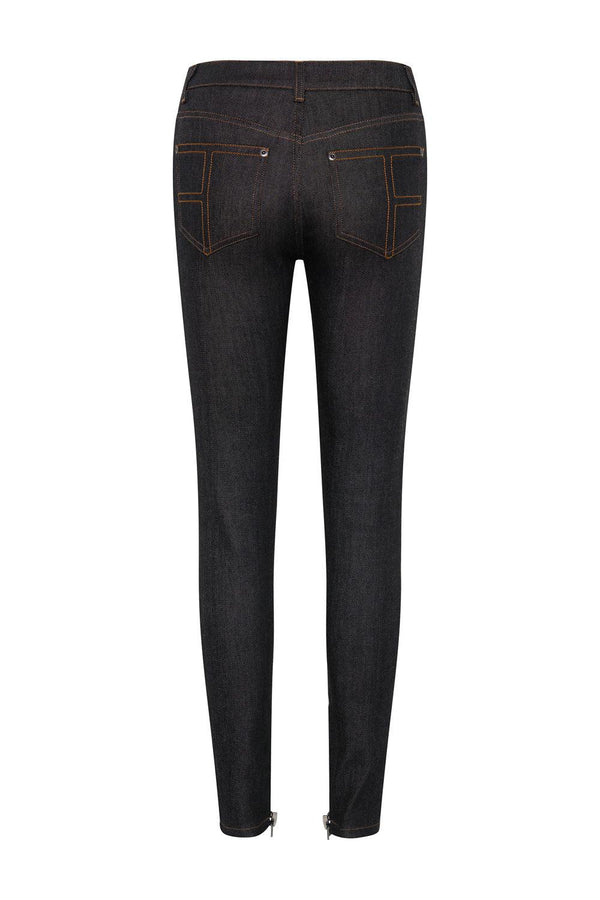 Exposed Zipper Slim Fit Jeans