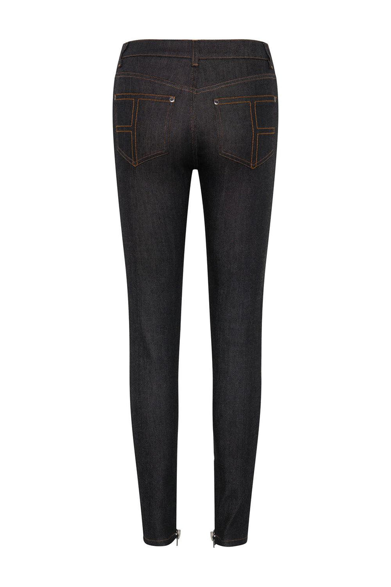 Exposed Zipper Slim Fit Jeans