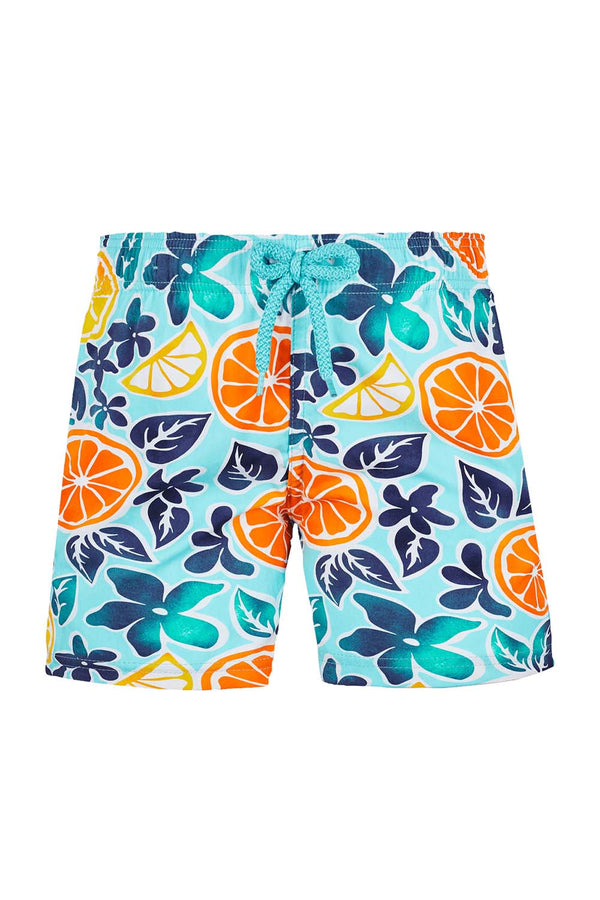 Boys Presse-Citron Print Swimwear