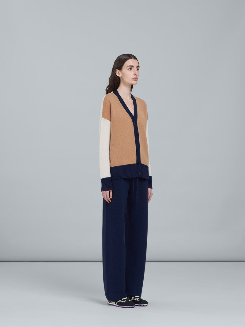 Colour-Block Cashmere Cardigan