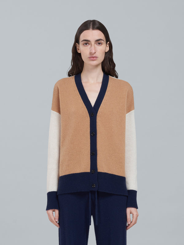 Colour-Block Cashmere Cardigan