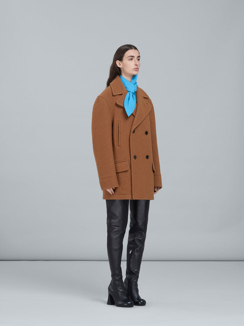 Boucle Wool Peacoat