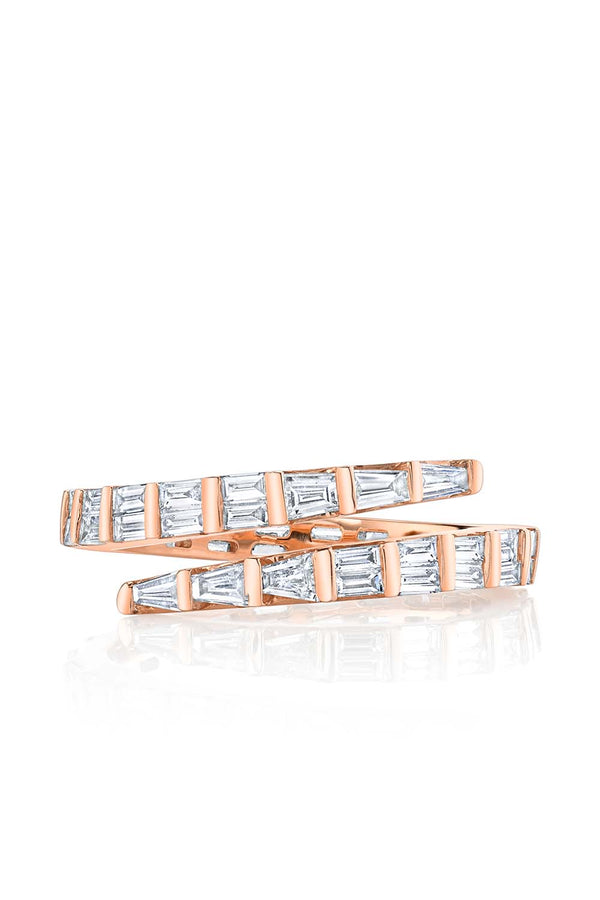 Coil 18-Karat Rose Gold Diamond Pinky Ring