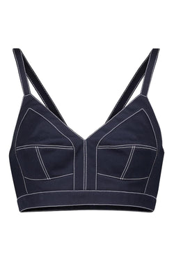 Cotton Gabardine Bra Top