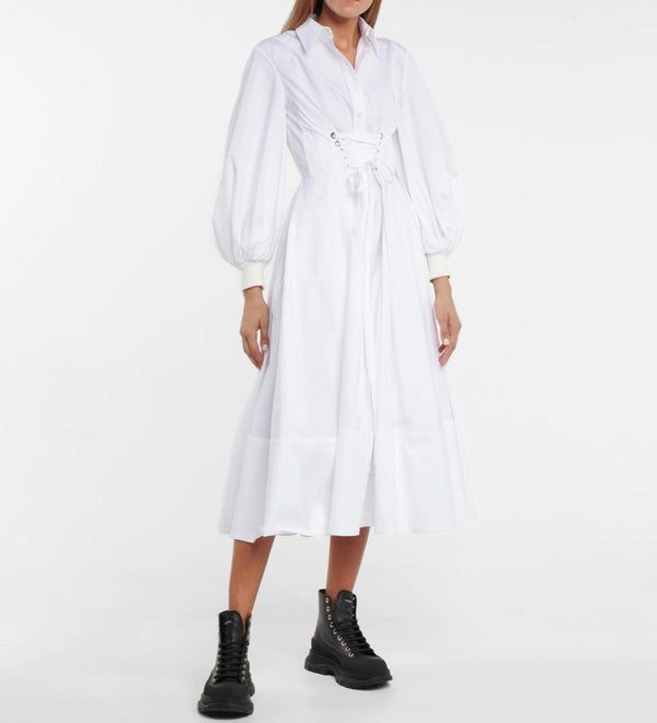 Cotton Midi Shirt Dress