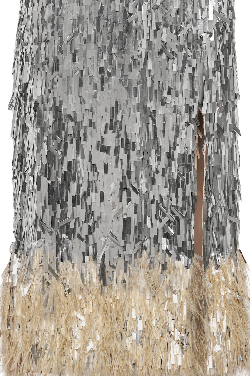 Sophisticated Rhythm Sequin And Feather Skirt
