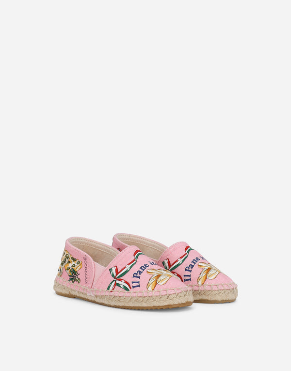 Bread Print Canvas Espadrilles