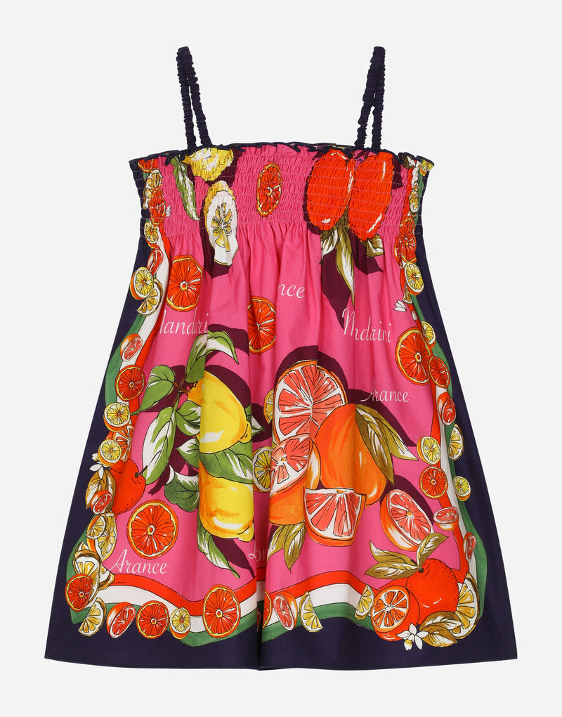 Poplin Sundress With Citrus Print