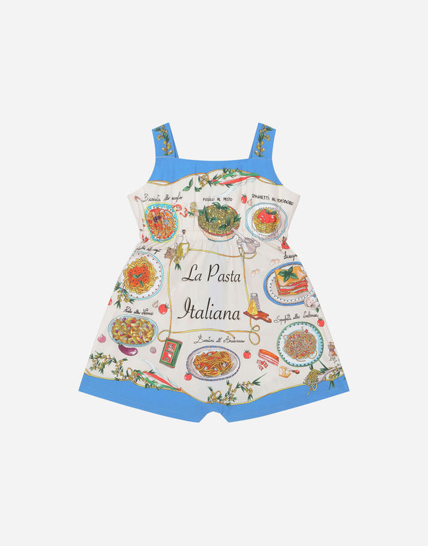 Pasta Print Cotton Romper