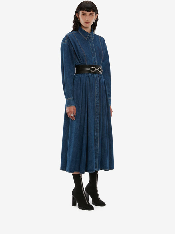 Denim Midi Shirt Dress