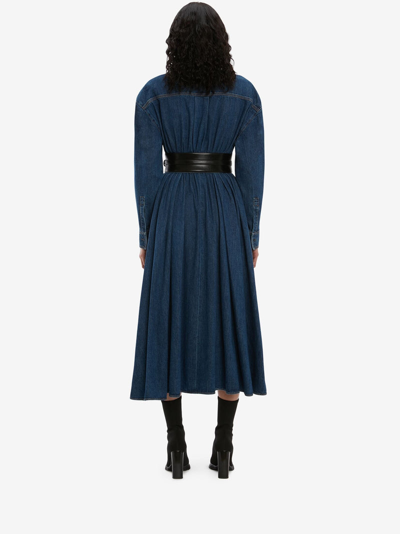 Denim Midi Shirt Dress
