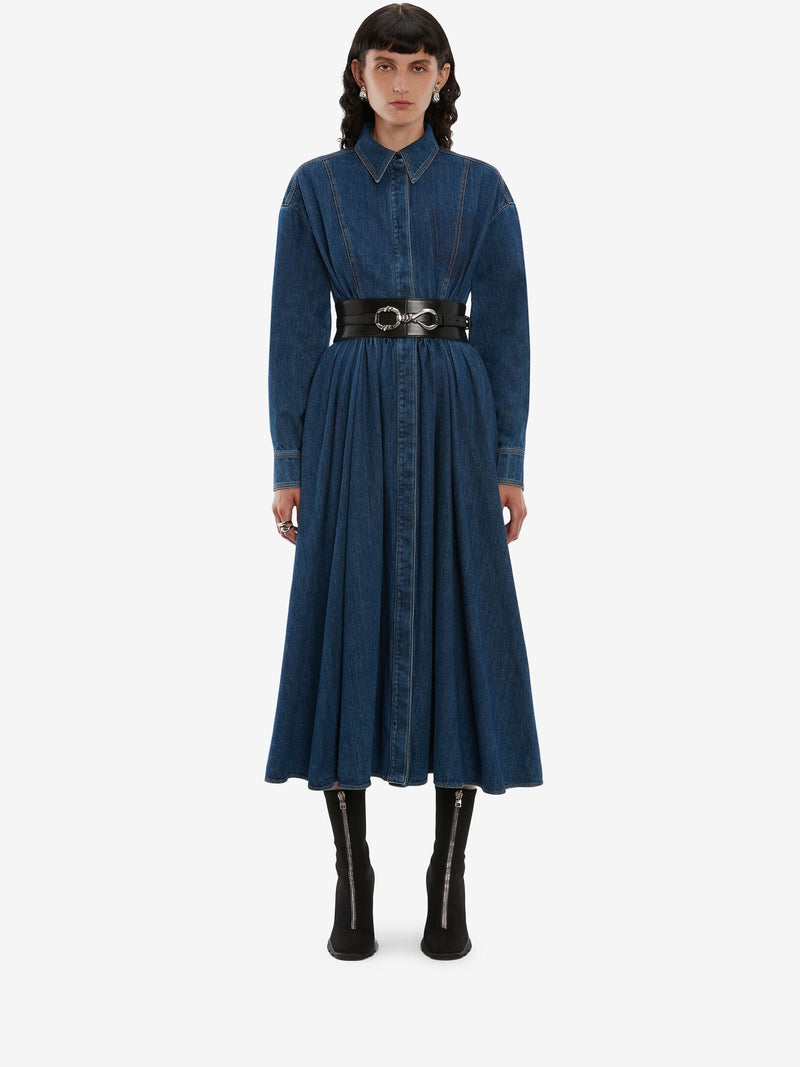 Denim Midi Shirt Dress