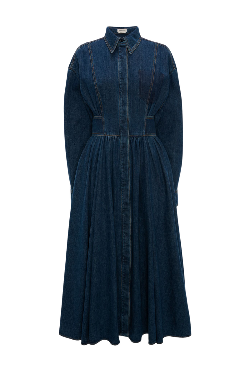 Denim Midi Shirt Dress