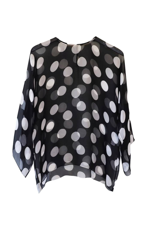 Silk Chiffon Polka Dot Top