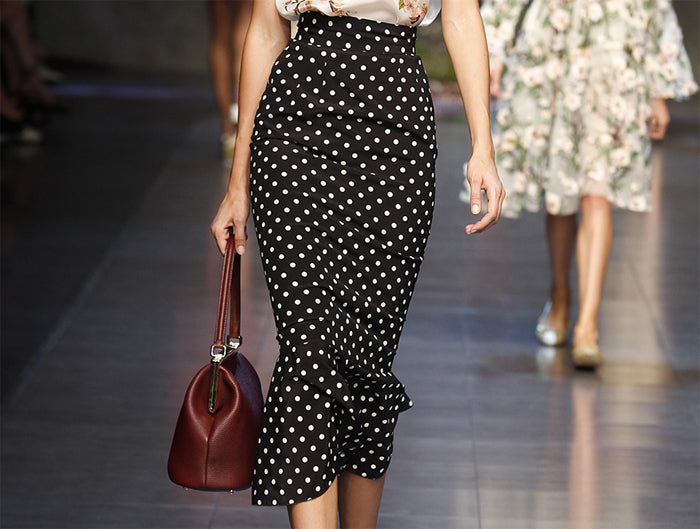 Poplin midi skirt with majolica print in Multicolor | Dolce&Gabbana®