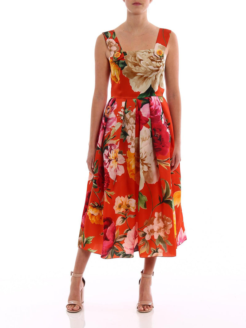 Orange Floral Dress