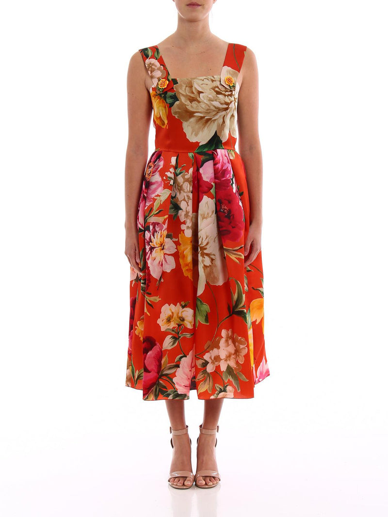 Orange Floral Dress