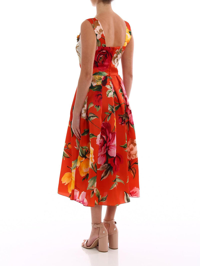 Orange Floral Dress