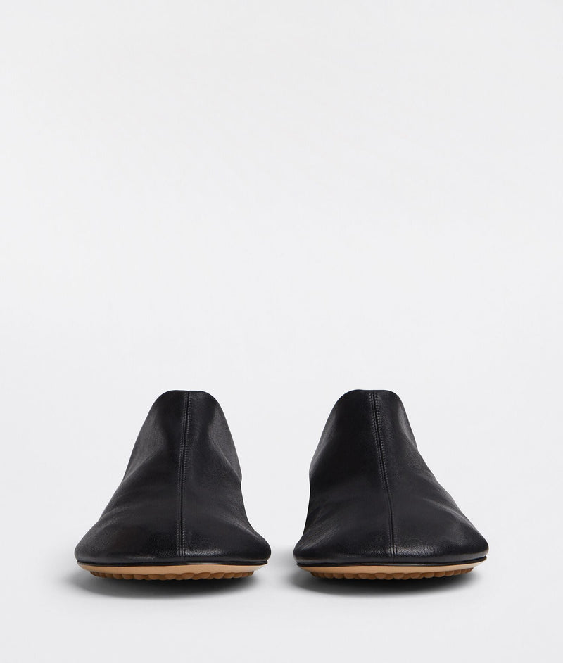 Dot Sock Backless Leather Loafers