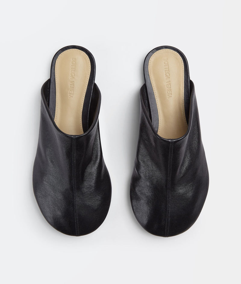 Dot Sock Backless Leather Loafers