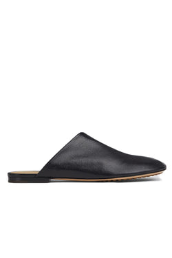 Dot Sock Backless Leather Loafers