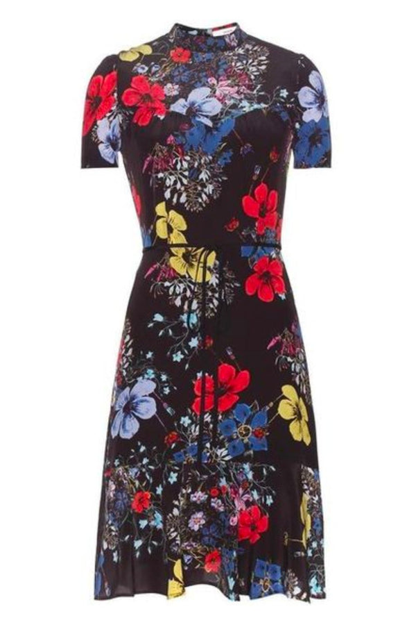 Anne Floral Crepe de Chine Dress