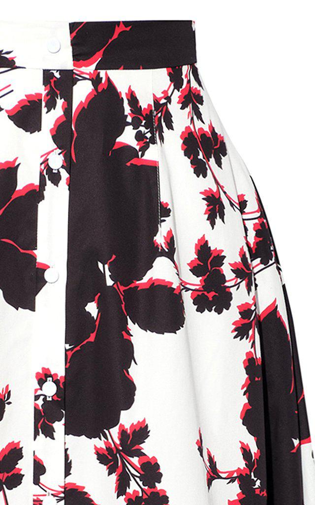 Mervyn Floral Printed Cotton Midi Skirt