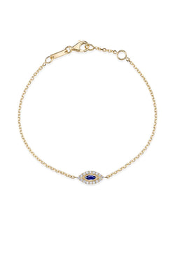 Evil Eye 18-Karat Rose Gold Sapphire & Diamond Bracelet