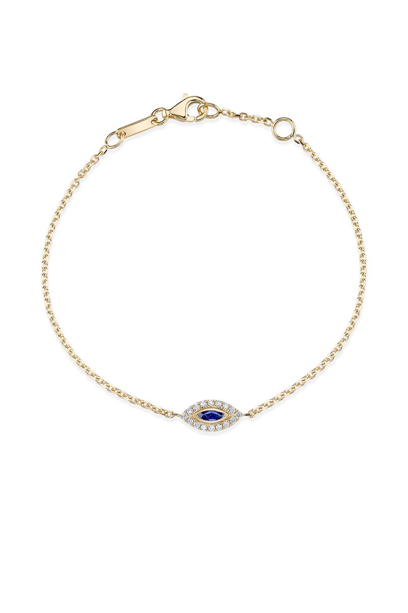 Evil Eye 18-Karat Rose Gold Sapphire & Diamond Bracelet