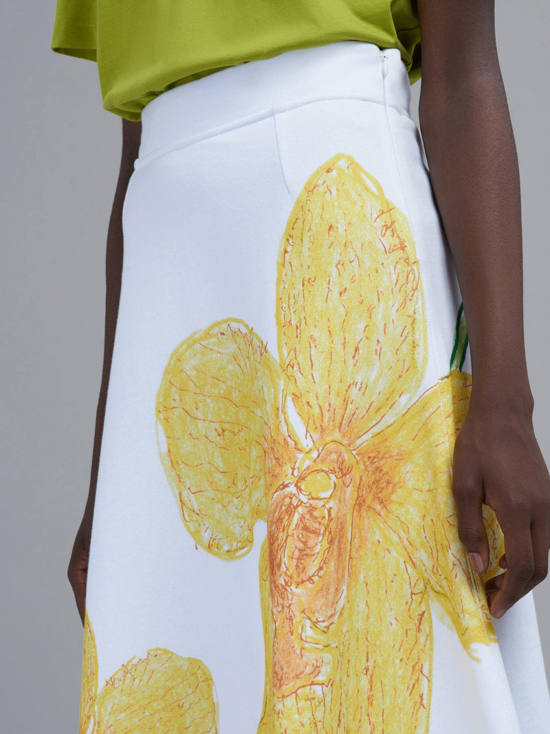 Orchids Print Fleece Skirt