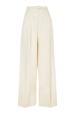 Vargas Belted Silk-Twill Wide-Leg Pants